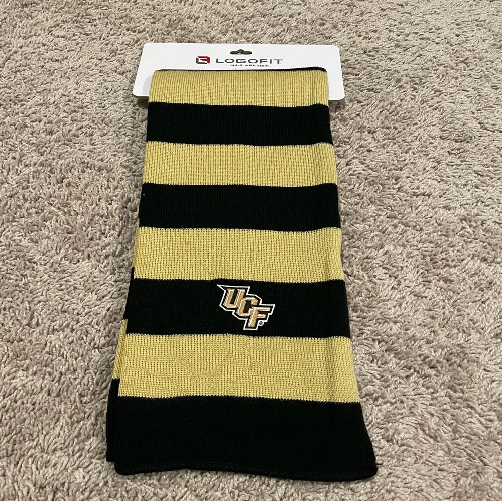 Logofit UCF Knights Striped Scarf Black and gold New With Tag